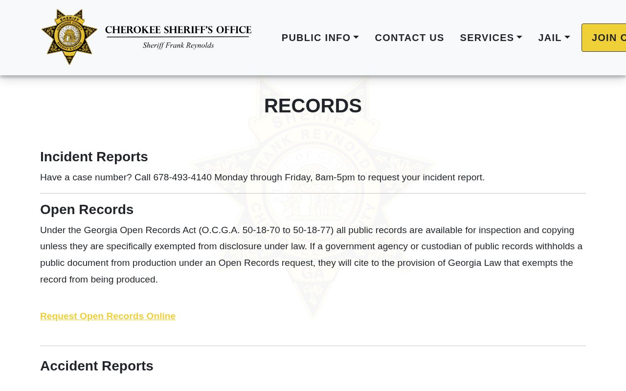 Cherokee Sheriff records request for a released inmate booking photo